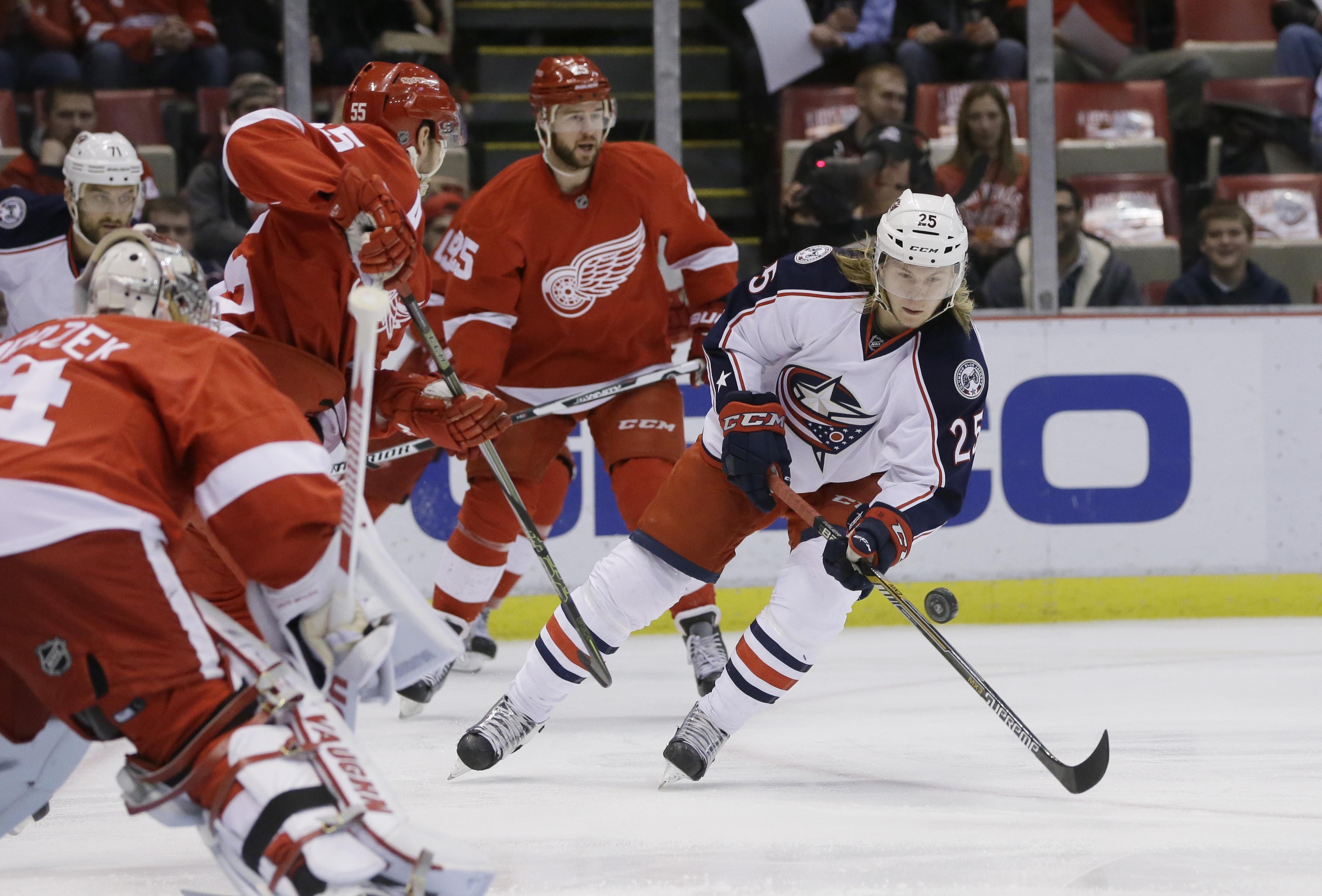 Blue Jackets win 5th straight, 4-1 over Red Wings