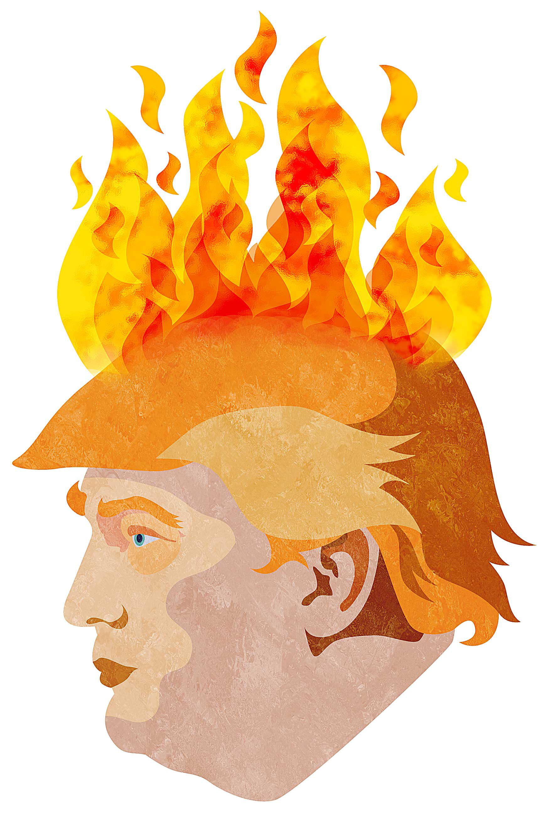 Image result for trump on fire